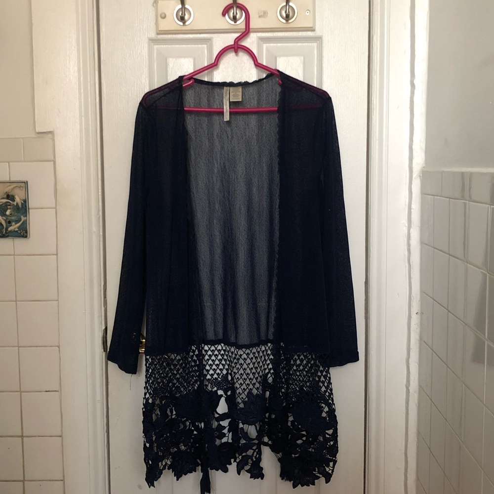 Navy Sheer Cardigan